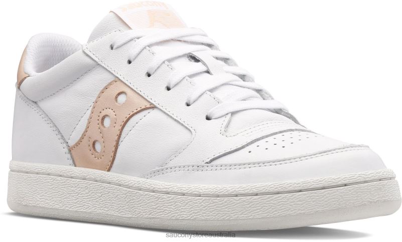 Saucony Women Jazz Court Metallic 8460X660 White/Apricot
