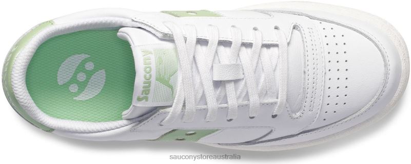 Saucony Women Jazz Court Metallic 8460X662 White/Light Green
